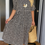 Ružica | Elegantné midi šaty s krátkymi rukávmi