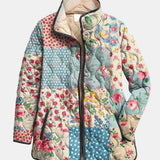 Lenka | Prešívaný kabát Patchwork Kvetinový Chloé
