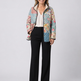 Lenka | Prešívaný kabát Patchwork Kvetinový Chloé