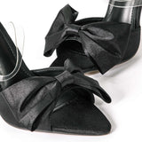 Slingback lodičky na vysokom podpätku s mašľou
